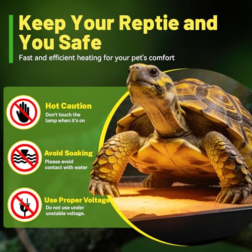 50W UVA UVB Reptile Light Bulb Heat Lamp Bulbs E26 Heat lamp for Reptiles Amphibian Tanks Terrariums Fit for Turtle Lizard Snake Pack of 4
