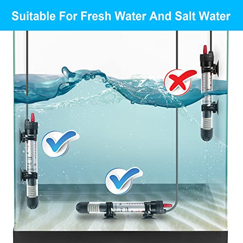 DaToo 50 Watt Aquarium Heater Submersible Adjustable Temperature Fish Tank Heater 50W - size: 50Watt