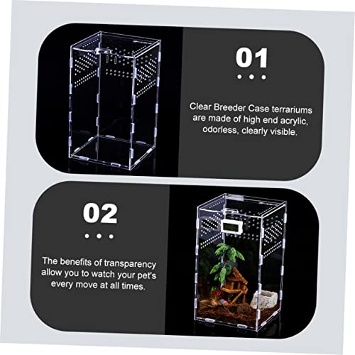 ORFOFE 1set Clear Terrariums for Reptiles High-Transparency Habitat Breeder Boxes Practical Display Cases for Pets Like Geckos and Snakes