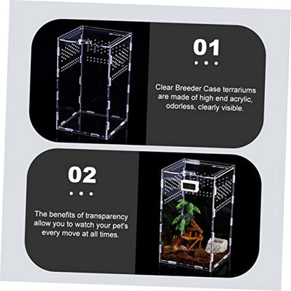 ORFOFE 1set Clear Terrariums for Reptiles High-Transparency Habitat Breeder Boxes Practical Display Cases for Pets Like Geckos and Snakes