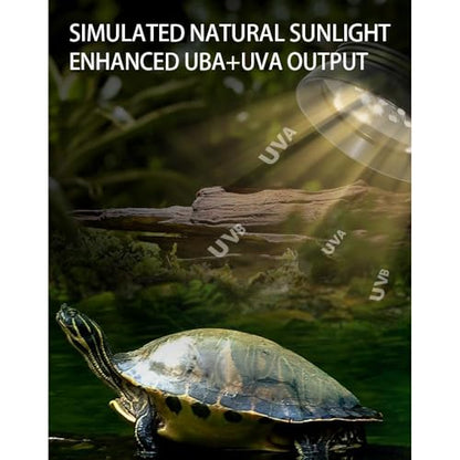 Small Full Spetrum LED UVA UVB Reptile Light with Dimmer & Cycle Timer for Bearded Dragon Lizard Gecko Snake Turtle, 8W, Bright Adjustable,UVB10.0,UVB5.0 & Daylight Modes Switchable,Aluminum Shell