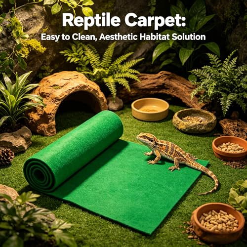 Reptile Carpet Mat for 30BR/40BR/50/65 Gallon Reptile Tank, Forest Floor Turtle Bedding | Reptile Carpet Mat, Forest Floor Terrarium Bedding for 40 Gallon Reptile Tank & Floor Turtle