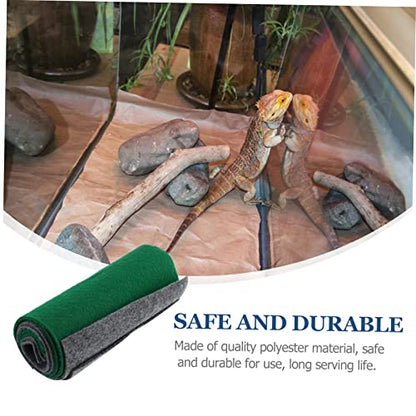 balacoo 8pcs Reptile Carpet Bedding Mat Substrate for Snakes Geckos and Tortoises and Easy to Clean Grey Mats for Terrarium Use