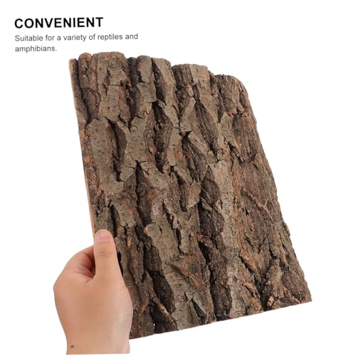 SUPVOX 2Pcs Cork Tile Background for Reptiles Natural Bark Terrarium Backdrop Wall Decor Versatile Habitat Decor for Gecko Lizard Bearded Dragon Turtle Snake