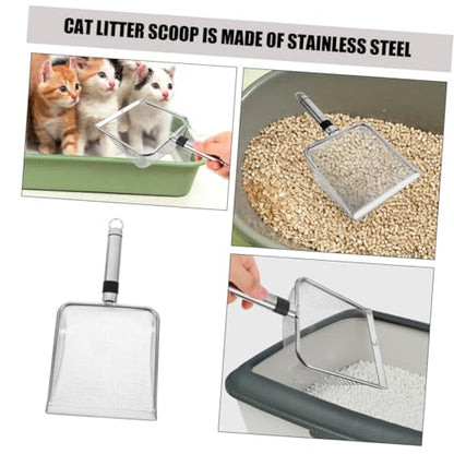 Stainless Steel Cat Litter Scoop with 2.8mm Mesh Large 28.5x14x6cm Sturdy Shovel for Clumping Litter and Pet Waste Cleaning