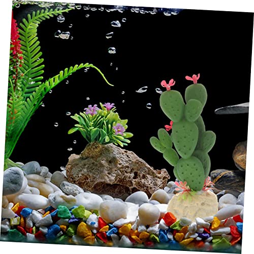 Healifty Artificial Plastic Cactus Plant for Aquarium Fish Tank Decoration Injection Molded Simulation Succulent Fade Resistant Vivid Landscape Ornament for Reptile Terrarium and Home Decor