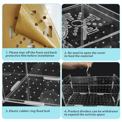 PINVNBY Acrylic Fish Breeding Box，Guppy breeding Box Acrylic Fish Isolation Box Aquarium Incubator with Suction Cups for Guppy Shrimp Small Baby Fishes（3.9 x 3.9 x 3.9 inches） - size: S(3.9 * 3.9 * 3.9in)