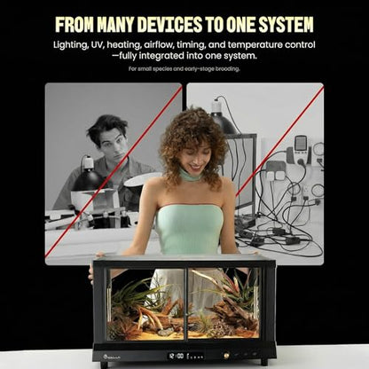 All-in-ONE Smart Reptile Tank, Reptile Enclosure，Terrarium Tank，Screen Ventilation Habitat，Amphibians，Suitable for Keeping Lizards, Geckos and Snakes (Marble, CP1) - color: MARBLE, size: CP1