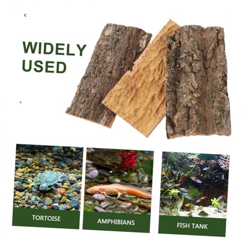 ORFOFE 4Pcs Natural Cork Bark for Reptile Tanks Terrarium Decor for Bearded Dragons Lizards and Aquatic Enclosures Enhances Habitat Aesthetics and Health