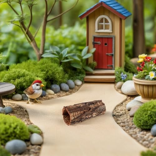 Natural Cork Bark for Reptile Hideout: Round Cork Bark Tube Terrarium Log Cave Wood Climbing Hide for Gecko Lizard Snakes Hermit Crabs Frog 3. 14×7. 8"