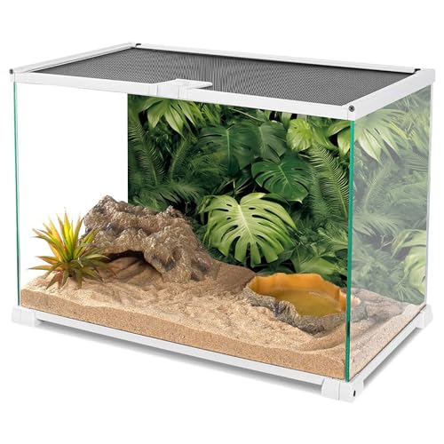 AWERT 72x24 inches Tropical Leaves Terrarium Background Polyester Reptile Habitat Background Rainforest Aquarium Background - size: 72x24in/180x60cm