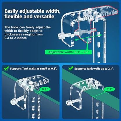 Turtle Docks Large Adjustable Turtle Basking Platform for Aquatic Turtles, Design for Tanks 0.3"-2" Thick, Stable Construction,Slip-Resistant Ramp,Adjustable Ramp Direction (13'' x 6.9'') - size: 13'' x 6.9''