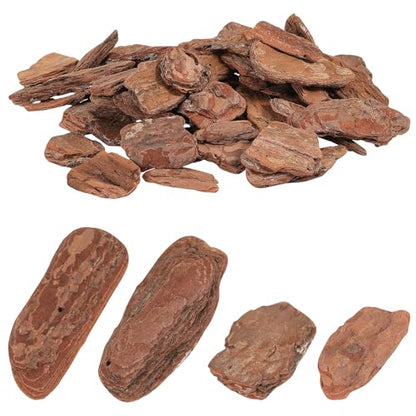 VICASKY Reptile Tank Landscaping Material Pine Bark Chips 8-10cm 500g Pack Rainforest Terrarium Bedding for Tortoise and Reptile Habitat Decor