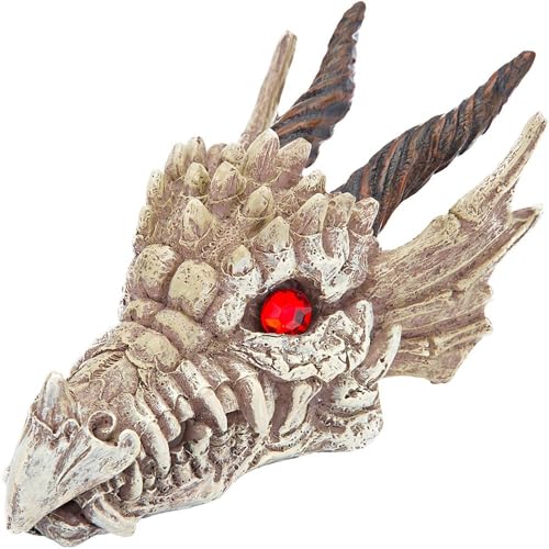 Penn-Plax Deco-Replicas Dragon Skull Gazer Aquarium Decoration – Safe for Freshwater and Saltwater Fish Tanks – Small - size: Small