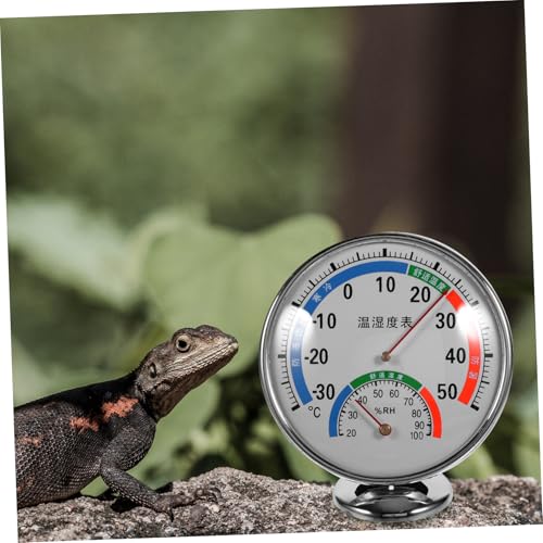 Reptile Temperature and Humidity Gauge Dual Dial Hygrometer for Terrarium Easy Read Color-Coded Display for Bearded Dragons Lizards and Other Reptiles