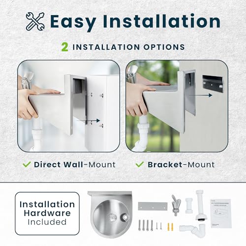 Alpine Water Drinking Fountain Wall Mounted - Commercial Hydration Station for Indoor & Outdoor in School, Parks, Courts & More (Stainless Steel)
