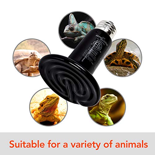 REPTI ZOO Reptile Ceramic Infrared Heat Emitter,110V 100W Infrared Bulb for Reptile Pet Coop and Glass Terrarium - size: 1 Count (Pack of 1)