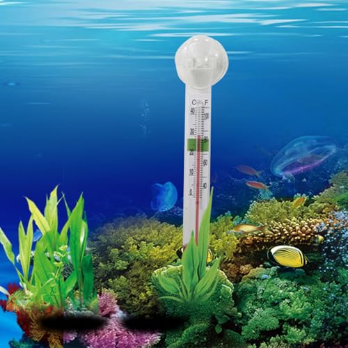 Aquarium Thermometer, Fish Tank Thermometer, Aquarium Temperature Gauge with Suction Cup, Floating Thermometer for Fish Tank, Household Fish Tank Temperature Gauge