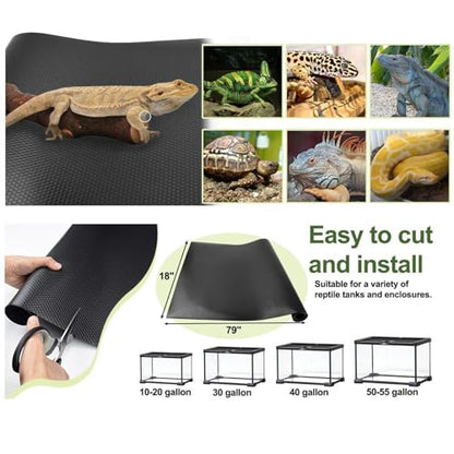 Terrarium Carpet - Non Slip Reptile Tank Flooring, Bearded Dragon Habitat Liner | Soft Terrarium Floor Pad, Washable Cage Mat for Gecko Snake Lizard Indoor Reptile Habitat Use - size: XL