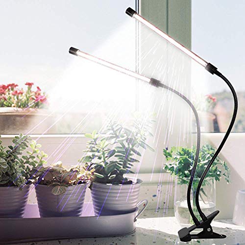 GHodec Grow Light,Full Spectrum White 84 LED Clip Plant Lights for Indoor Plants Growing, 4/8/12H Timer & 5 Dimmable Levels - size: 50W