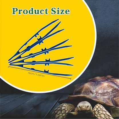 5-Pack Reptile Feeding Tongs Set - Hygienic Anti-Slip Blue Tweezers for Bearded Dragons, Lizards, Snakes, Aquariums & Small Animals(Five colors to choose from) - color: Blue