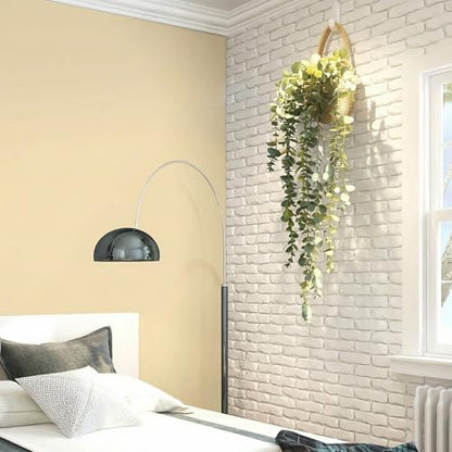 Fake Hanging Plant Decor Indoor, Eucalyptus Artificial Faux Plants in Wall Woven Planters, Jute Hanger with Black Pot Soft Green 1PCS 23Inch Long - size: Jute Hanger-1PCS