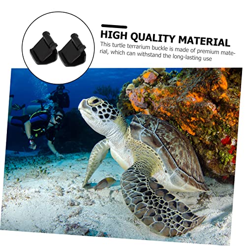 Turtle Terrarium Buckle Reptile Feeding Tank Buckle Anti-Escape Latch Reptile Tank Lid Clips Glass Turtle Easy Install for Amphibious Rain Forest Set of 4