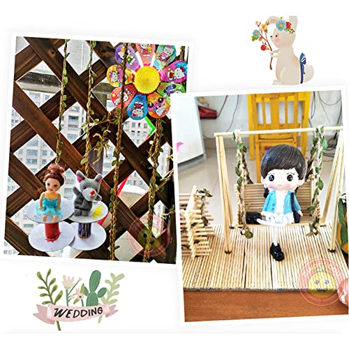 Artificial Vine Natural Hemp Rope Burlap Leaf Ribbon for Jungle Safari Birthday Party Decorations (66FT) - size: 66FT