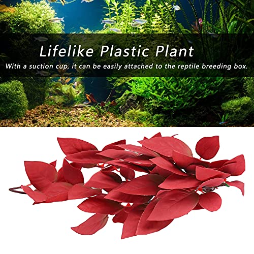 BORDSTRACT Artificial Reptile Plant, Lifelike Plastic Hanging Leaves Decoration with Suction Cup for Terrarium Fish and Reptile Habitats (T-1033A4) - size: T-1033A4