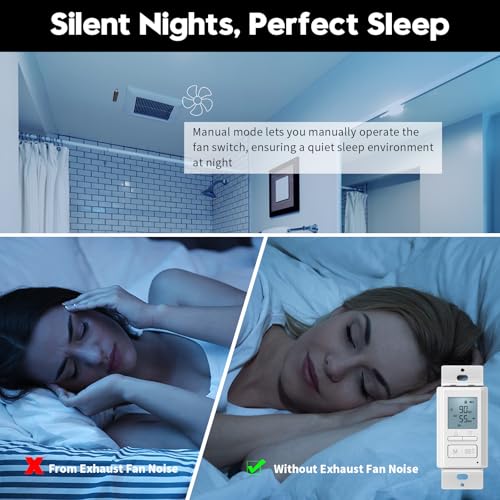 Ortis New 2024! Humidity Sensor Switch, in-Wall Bathroom Fan Automated Control Switch, Separate Sensor for Better Moisture Detection, 328ft Range, 110/220V, Keep Your Room Dry
