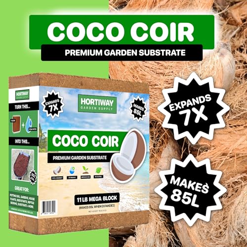 11lbs Premium Coco Coir Brick -100% Organic Coconut Coir for for Plants, Low EC & pH Balance, Natural Compressed Growing Medium, Coconut Core for Gardening Planting & Potting Soil Substrate