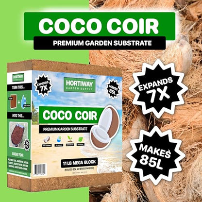 11lbs Premium Coco Coir Brick -100% Organic Coconut Coir for for Plants, Low EC & pH Balance, Natural Compressed Growing Medium, Coconut Core for Gardening Planting & Potting Soil Substrate