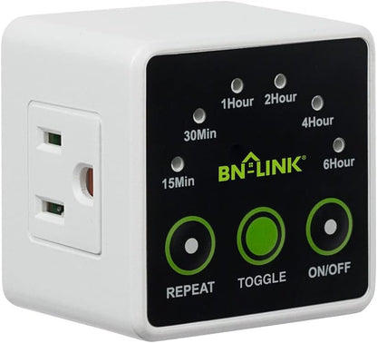 BN-LINK Smart Digital Countdown Timer, Repeat Cycle Timer with 3-Prong Grounded Outlet for Lamps, Light and Home Appliances, 15A/1875W ½ HP - style: Repeat Countdown Timer