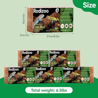 5 Pcs Organic Coconut Fiber Substrate, Biodegradable 100% Natural Coco Soil Brick, Multipurpose Eco-Friendly Terrarium Bedding for Reptiles, Tortoise, Bearded Dragon, Gecko, Snake & Amphibians - size: 5 Pcs