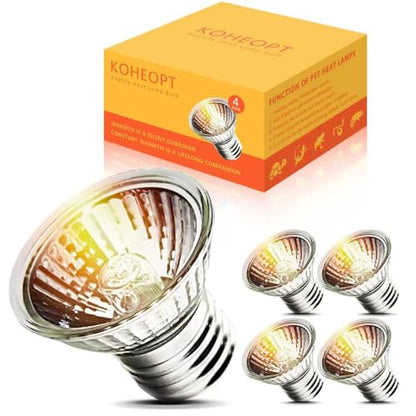 Turtle Heat Bulb 75W UVA Bulbs, 4-Pack Fit E26 Reptile Lamp, Light Turtle Heat Lamp for Reptiles and Amphibian Tanks, Terrariums and Cages, Works with Various Lamp Fixtures