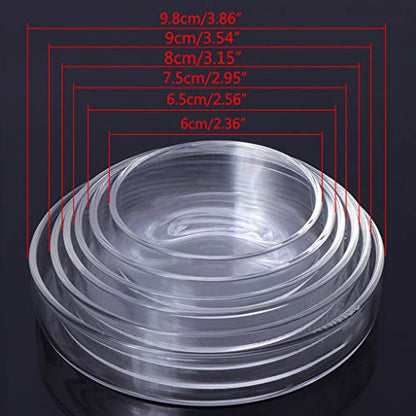 Shrimp Feeder Glass Feeding Dish Aquarium Fish For Tank Reptiles Round Clear Food Bowl 6cm-9.8cm Transparent Modern Floating Design Fish Feeder Feeding Dish