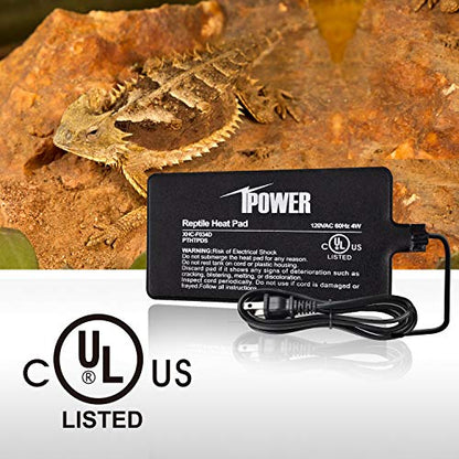 iPower 4 by 7-Inch Reptile Heating Pad Under Tank Terrarium Heater Warmer Heat Mat for Small Animals - color: Black-1 Pack, size: 4" X 7", style: Heat Pad