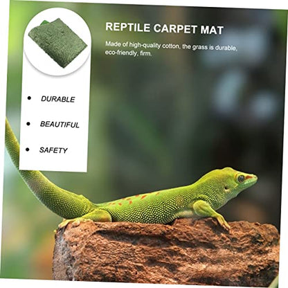 Abaodam 2pcs Reptile Decor Lizard Carpet Moss Reptile Mat Snake Tank Liner Washable Reusable