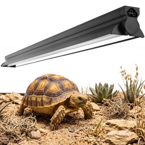 T5 HO UVB Reptile Light Kit, 34.5" Fixture with 21W 10.0 UVB Tube, Suitable for Desert Reptiles Including Juvenile Sulcata Tortoises - color: 10.0 Desert, size: 21W-34.5Inch