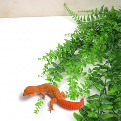 4 Pack Artificial Hanging Plants for Terrarium, Realistic Reptile Vines with Suction Cups for Snake Tank, Bearded Dragon Habitat, Gecko Climbing Decorsnake Plant