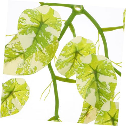 TOYANDONA 2pcs Realistic Leaves with Suction Cup Terrarium Decor for Turtle Habitat Flexible Vines for Natural Aesthetic