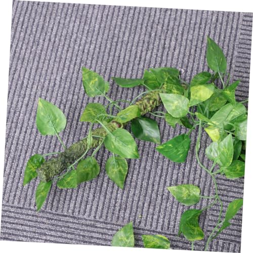 NOLITOY 3pc Bend- Jungle Vines for Reptiles Artificial Leaf Decor with Suckers Flexible Rattan Strips for Lizard Frog Snake Habitats Terrarium Decoration