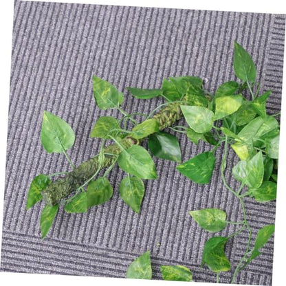 NOLITOY 3pc Bend- Jungle Vines for Reptiles Artificial Leaf Decor with Suckers Flexible Rattan Strips for Lizard Frog Snake Habitats Terrarium Decoration