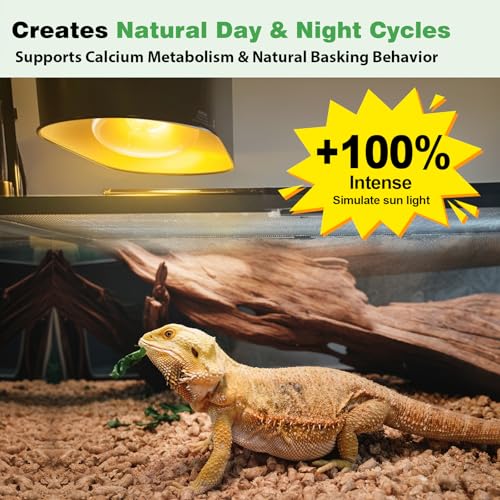 100W Reptile Heat Lamp Bulbs, Full Spectrum UVA/UVB Reptile Light Bulb and Basking Spot Light, UVB Light for Reptiles and Bearded Dragon, Turtle, Lizard, Snake, Amphibians - style: 100W UVB Bulbs