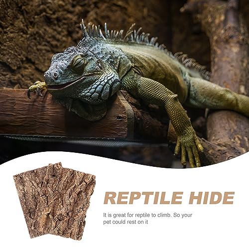 Toddmomy Natural Reptile Hide Bark Decor 4-Pack 7.67X5.82 Inch Tree Bark Climbing Platforms for Gecko Bearded Dragon Snake Terrarium Habitat - size: 4pcs