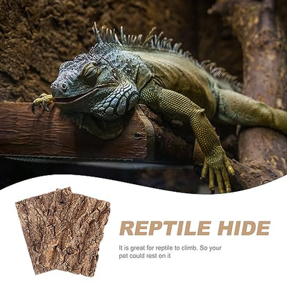 Toddmomy Natural Reptile Hide Bark Decor 4-Pack 7.67X5.82 Inch Tree Bark Climbing Platforms for Gecko Bearded Dragon Snake Terrarium Habitat - size: 4pcs