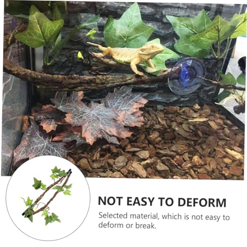 2Pcs Artificial Reptile Tree Vines with Strong Suction Cups for Terrarium Habitat Climbing and Decoration Jungle Branches for Lizards and Amphibians