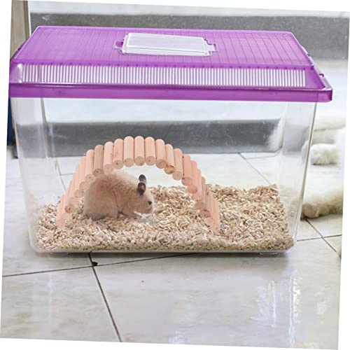 BESPORTBLE Multi-Purpose Wooden Crawler Shelter for Pets Climbing Ladder Arch Bridge and Hiding Nest for Hamsters Lizards and Tortoises