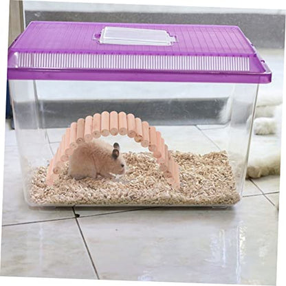 BESPORTBLE Multi-Purpose Wooden Crawler Shelter for Pets Climbing Ladder Arch Bridge and Hiding Nest for Hamsters Lizards and Tortoises