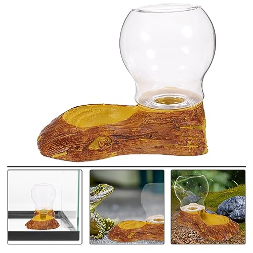 Mipcase Automatic Drinking Fountain Resin Turtle Lizard Waterer Water Dish Reptile Fountain Accessory for Tank Decor